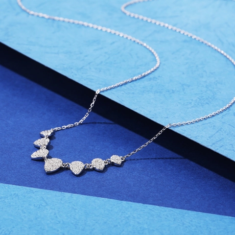 925 Sterling Silver Pave Zirconia Water Drop Pendant Necklace Pear Shaped Multi Stone Necklace For Women Luxury Jewelry