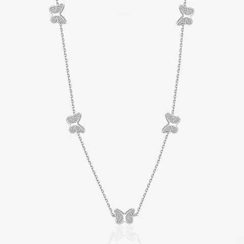 Collar con Colgante de Mariposa de Plata de Ley 925 para Mujer Elegante Collar Gargantilla de Varias Mariposas Joyería de Plata con Circonia