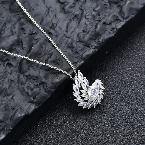 S925 Sterling Silver Vortex Spiral Pendant Necklace For Women Luxurious Zirconia Inlaid Geometric Clavicle Chain Jewelry