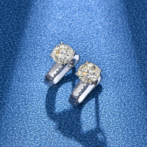 Minimalistische 925 Sterlingsilber Ohrstecker Für Damen Mit Rundschliff Gelb Rosa Strass Vier Klauen Eingelegt Schmuck