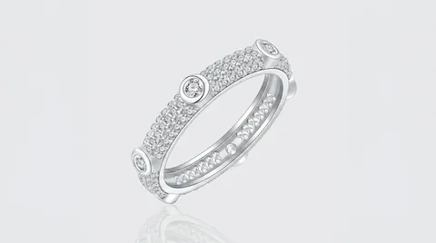 925 Sterling Silver Micro Pave Zirconia Eternity Ring For Women Exquisite Geometric Round Bezel Set Sparkly Jewelry Gift