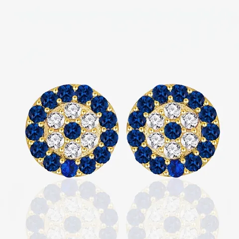 925 Sterlingsilber Böses Auge Ohrstecker Für Damen Blau Weiß Zirkonia Rund Eingelegt Hypoallergen Minimalistischer Schmuck