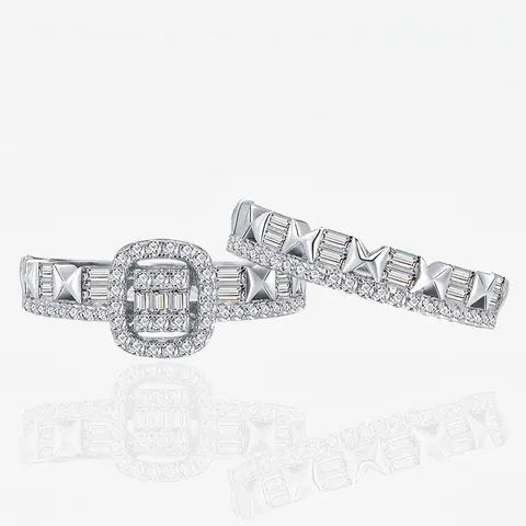 925 Sterling Zilveren Ring Voor Vrouwen Luxe Strass Ingelegde Geometrische Stapelbare Ringen Verloving Bruiloft Sieraden Cadeau