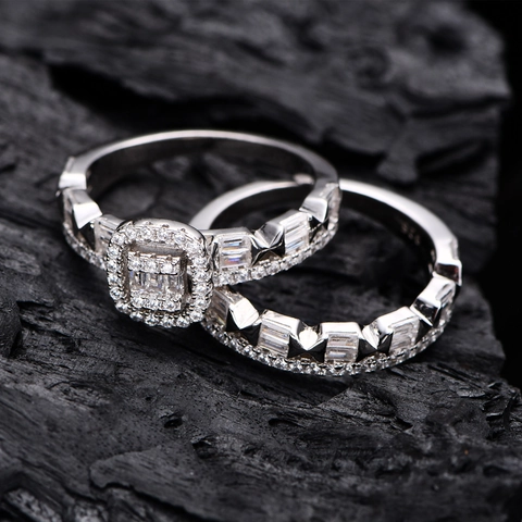 925 Sterling Zilveren Ring Voor Vrouwen Luxe Strass Ingelegde Geometrische Stapelbare Ringen Verloving Bruiloft Sieraden Cadeau