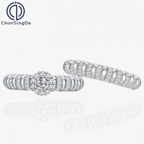 925 Sterling Zilver Stapelbare Ring Set Voor Vrouwen Geometrisch Bamboe Sneeuwvlok Ontwerp Micro Zirconia Sieraden