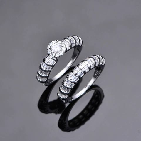 925 Sterling Zilver Stapelbare Ring Set Voor Vrouwen Geometrisch Bamboe Sneeuwvlok Ontwerp Micro Zirconia Sieraden