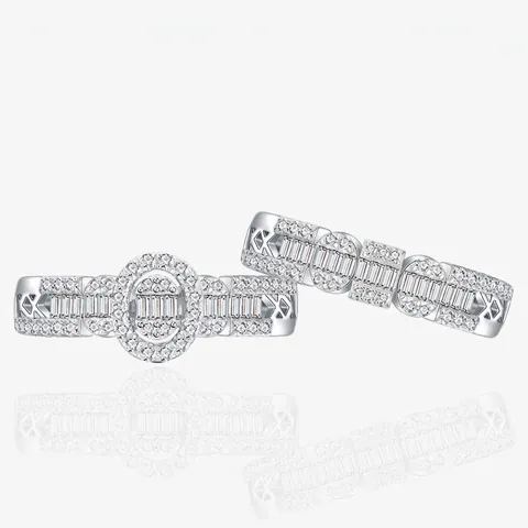 925 Sterling Zilver Ovaal Ingelegde Zirconia Stapelbare Ringenset Voor Vrouwen Luxe Geometrische Bruiloft Sieraden