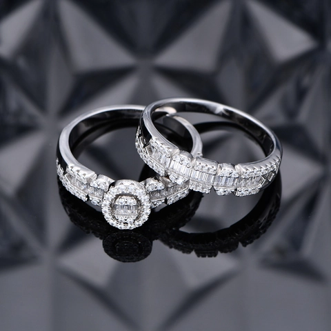 925 Sterling Zilver Ovaal Ingelegde Zirconia Stapelbare Ringenset Voor Vrouwen Luxe Geometrische Bruiloft Sieraden