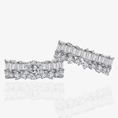 S925 Sterling Silver Snowflake Zirconia Stackable Ring For Women Irregular Elegant Luxury Wedding Finger Jewelry Gift Silver Color