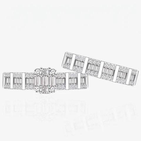 925 Sterling Silver Zirconia Ring Set For Women Fashionable Stackable Geometric Individual Jewelry Accessories Party Gift