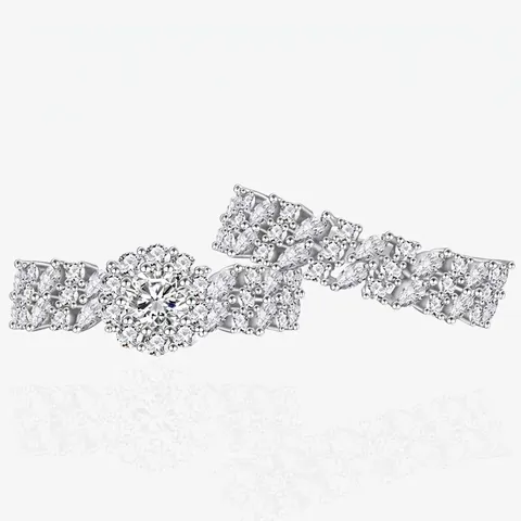 925 Sterling Silver Zirconia Stackable Ring Meteor Shower Full Pave Luxurious Women Wedding Band Jewelry Finger Rings