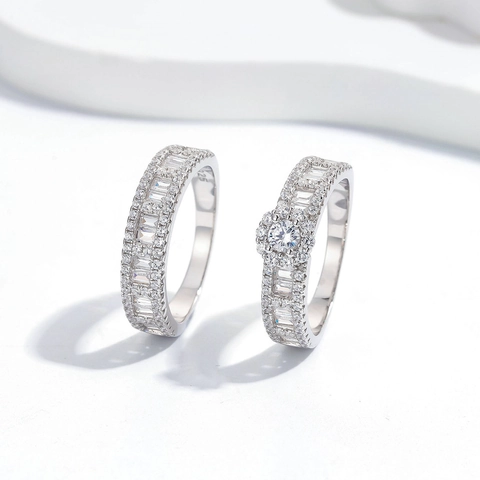 925 Sterling Silver Zirconia Rings For Women Stacking Style Geometric Inlaid Engagement Wedding Jewelry Elegant Accessories