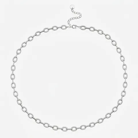 Collana a Maglie Cubane in Argento Sterling 925 Con Zirconia Micro Pavé Gioielli Hip Hop per Uomo Donna Placcato Oro Bianco
