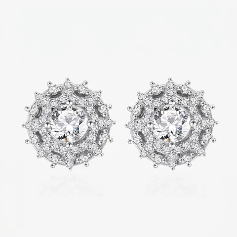 925 Sterlingsilber Sonnenblume Ohrstecker Elegante Strass Blumen Ohrschmuck Für Damen Mode Pendler Geschenk