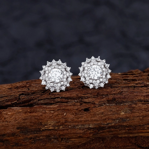 925 Sterlingsilber Sonnenblume Ohrstecker Elegante Strass Blumen Ohrschmuck Für Damen Mode Pendler Geschenk