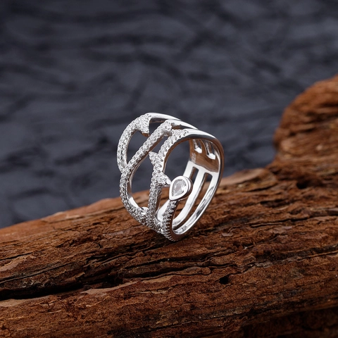 925 Sterling Zilver Doornenhart Ring Peer Vormige Strass Ingelegd Gothische Blad Stijl Verstelbare Open Ring Sieraden Voor Vrouwen