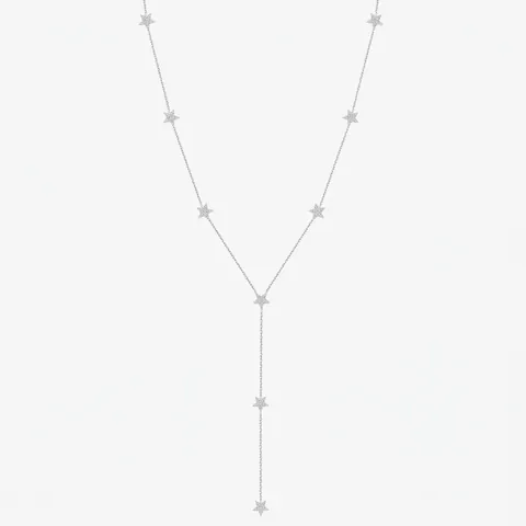 925 Sterling Silver Star Tassel Y-Necklace For Women Minimalist Rhinestone Paved Long Chain Lariat Necklace Fashion Jewelry