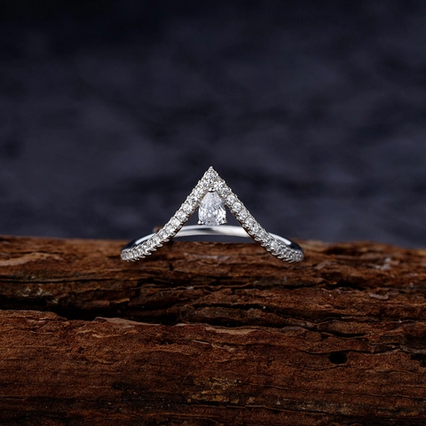 S925 Sterling Zilver V-Vorm Waterdruppel Zirconia Ring Voor Vrouwen Elegant Micro Pave Strass Vinger Sieraden Cadeau
