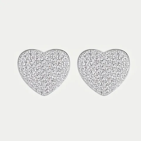 925 Sterlingsilber Herz Ohrstecker Für Damen Luxuriöse Pavé Zirkonia Doppelschicht Liebe Ohrringe Mode Schmuck