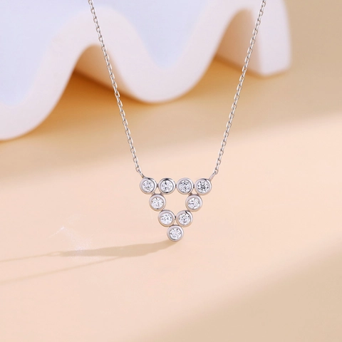 Minimalistische 925 Sterling Zilveren Driehoek Hanger Halsketting Voor Dames Geometrische Zirconia Ingelegd Mode Sieraden