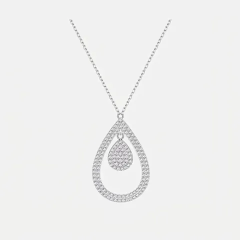 Collana Con Pendente a Goccia in Argento Sterling 925 da Donna Catena da Clavicola Con Strass Stile Coreano Gioielli Eleganti
