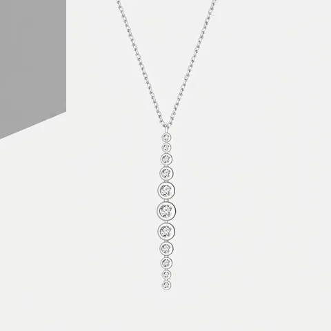 925 Sterlingsilber Zirkonia Quaste Anhänger Halskette Für Damen Elegante Verlauf Rund Zirkon Drop Halskette Geometrischer Schmuck
