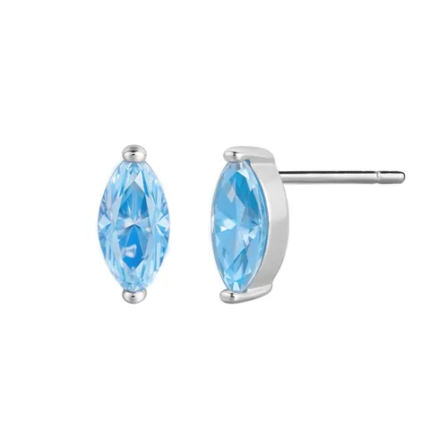 S925 Sterling Silver Moissanite Stud Earrings Marquise Cut Sea Blue Eye Of Horus Gemstone Earring Fashion Jewelry For Women Men