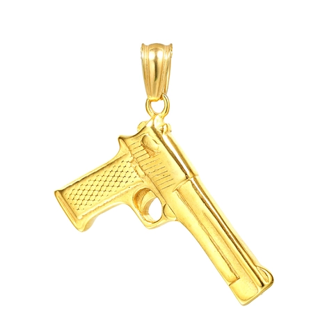Collana con Ciondolo a Pistola in Acciaio Inossidabile Hip Hop Forma di Pistola Desert Eagle Gioielli Street Dance per Uomo Ragazzo Regalo