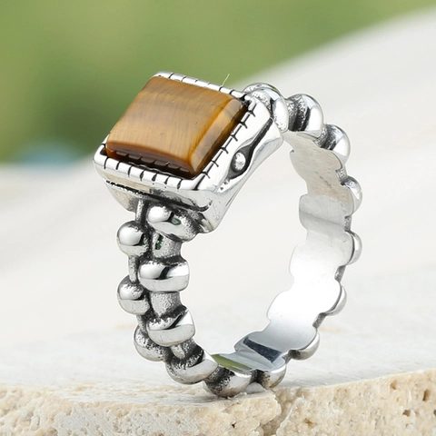 Vintage Roestvrij Staal Vierkante Strass Ring Voor Dames Heren Kraaltjes Band Punk Stijl Niche Mode Sieraden Vingerring