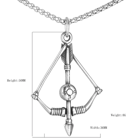 Vintage Stainless Steel Bow And Arrow Pendant Only Solar Pattern Punk Necklace Charm For Men Women Fashion Jewelry Without Chain