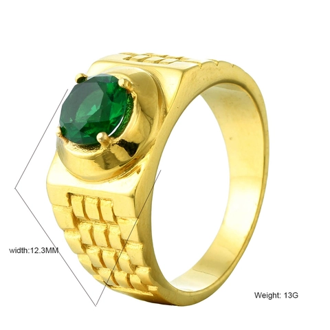 Anello in Acciaio Inossidabile Placcato Oro Vintage per Uomo Donna con Strass Intarsiato Texture Cinturino Orologio Anello Geometrico Gioielli