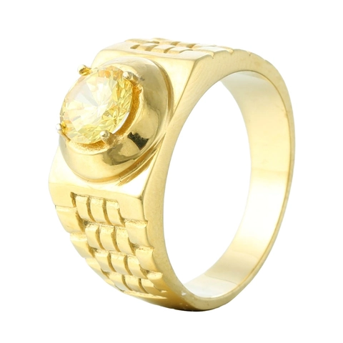 Anello in Acciaio Inossidabile Placcato Oro Vintage per Uomo Donna con Strass Intarsiato Texture Cinturino Orologio Anello Geometrico Gioielli
