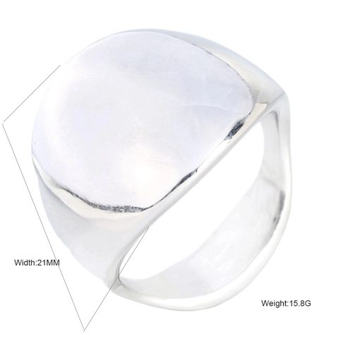 Anillo de Banda Ancha de Acero Inoxidable Minimalista para Hombre Retro Punk Pulido Cepillado Color Plata Joyería