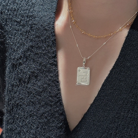 Collana con Pendente a Forma di Libro in Argento Sterling 925 con Scritta Ispiratrice You Deserve To Be Loved Gioielli Vintage per Donna