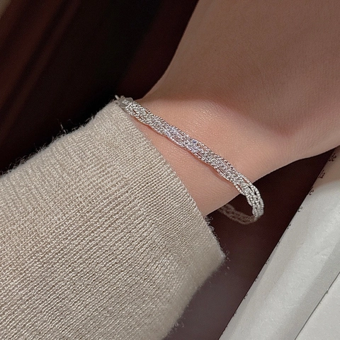 S925 Sterling Silver Braided Bracelet For Women Multistrand Italian Style Adjustable Lobster Clasp Fashion Hand Jewelry Gift