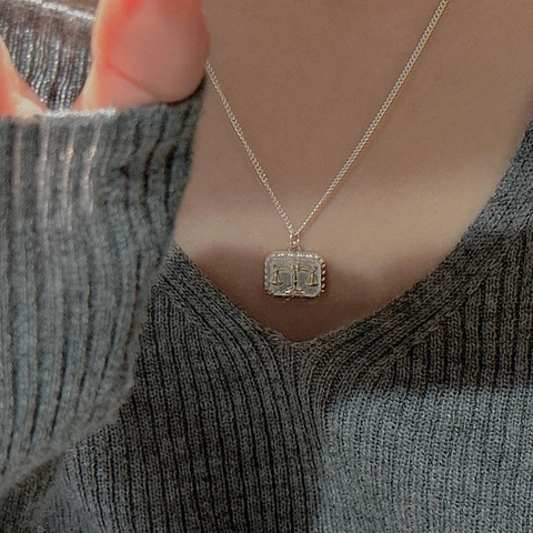 Vintage 925 Sterlingsilber Waage Sternzeichen Halskette Für Damen Bicolor Gold Silber Anhänger Strass Schlüsselbeinkette