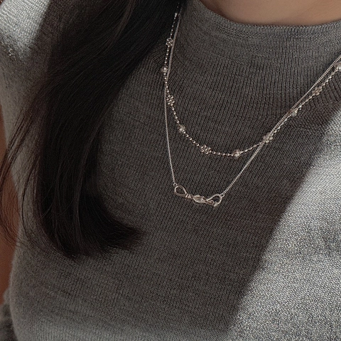 S925 Sterling Silver Knot Pendant Necklace For Women Vintage Minimalist Design Korean Style Clavicle Chain Fine Jewelry Gift