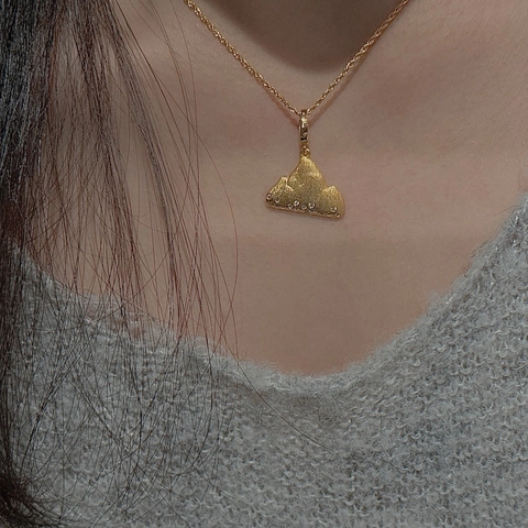 Vintage 925 Sterling Silver Mountain Pendant Necklace For Women Korean Style Frosted Rhinestone Minimalist Jewelry Gift