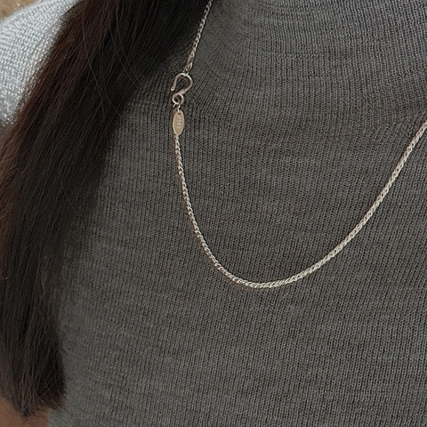 Mujer Collar de Plata de Ley 925 Minimalista Cadena de Cuerda Retorcida Vintage Cierre de Gancho S Elegante Joyería de Clavícula