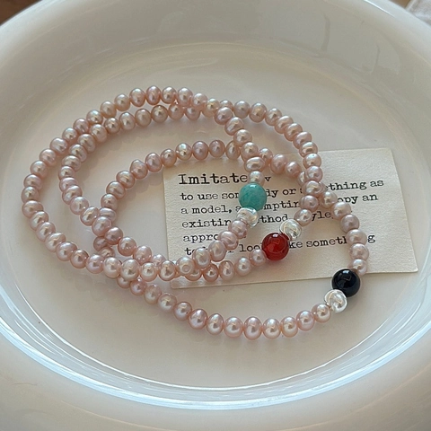 Bracciale Perline Argento Sterling 925 Per Donna Design Nicchia Retrò Perla Artificiale Bracciale Elastico Regolabile Gioielli Regalo