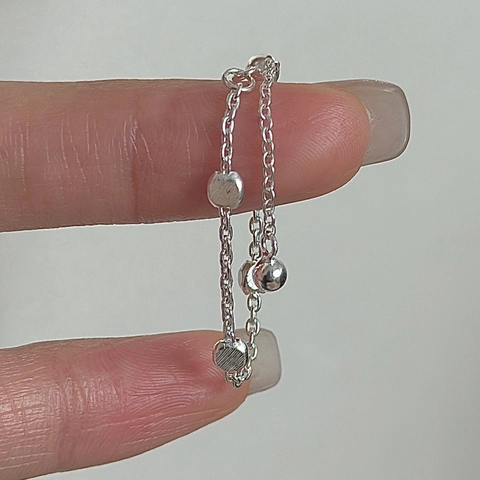 S925 Sterlingsilber Kettenring Minimalistisch Gebürstete Runde Scheibe Einstellbarer Fingerring Für Damen Vintage Schmuck