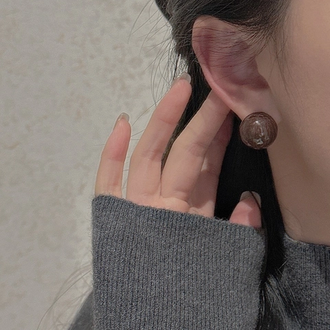 Vintage 925 Sterlingsilber Emaille Ohrstecker Für Damen Minimalistische Unregelmäßige Geometrische Marmor Struktur Schmuck Geschenk
