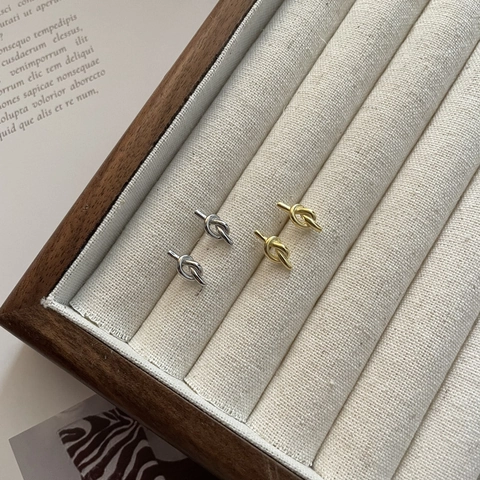S925 Sterling Silver Knot Stud Earrings Minimalist Individual Knot Shape Earrings Fashion Personalized Jewelry Women Daily Accessory