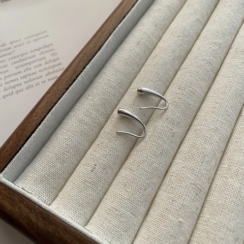 Minimalistische 925 Sterlingsilber Wassertropfen Ohrstecker Für Damen Koreanische Einfache Polierte Geometrische Ohrringe Schmuck Geschenk