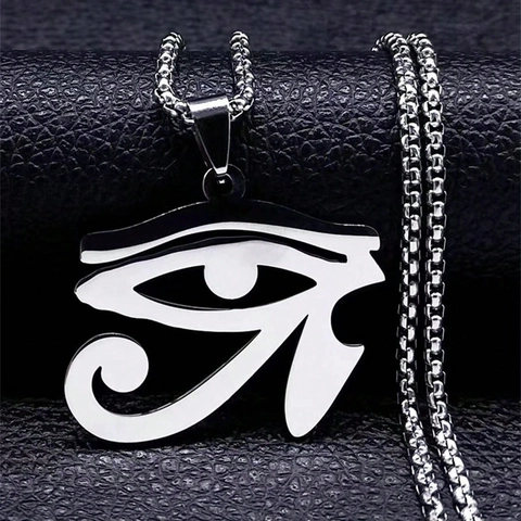 Roestvrij Staal Oog van Horus Hanger Ketting Retro Oud-Egyptisch Symbool Punk Sieraden Voor Mannen Vrouwen Dagelijks Feest
