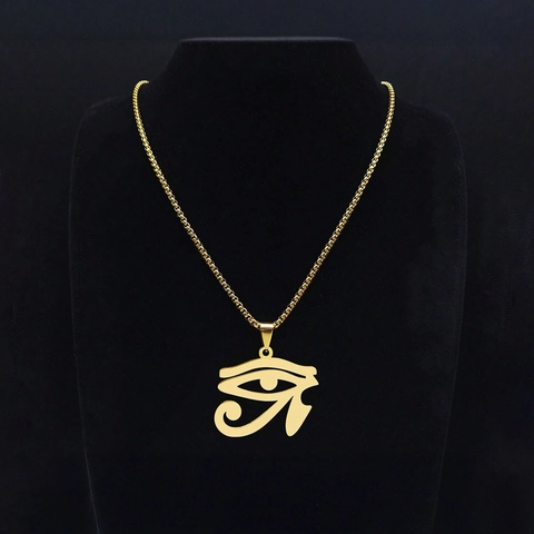 Roestvrij Staal Oog van Horus Hanger Ketting Retro Oud-Egyptisch Symbool Punk Sieraden Voor Mannen Vrouwen Dagelijks Feest