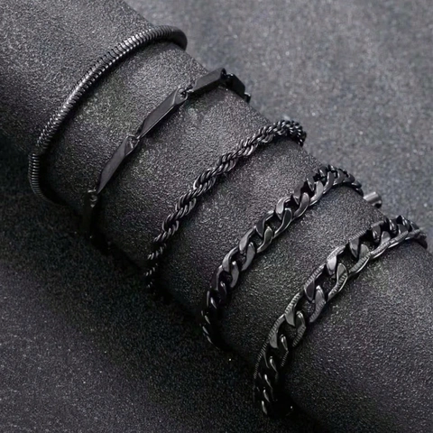 Minimalistisches Edelstahl Armband Für Herren Damen Mehrere Kettentypen Cuban Snake Rope Chain Galvanisierter Metallschmuck Mode Hand Accessoires