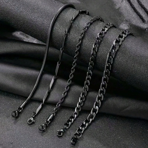 Minimalistisches Edelstahl Armband Für Herren Damen Mehrere Kettentypen Cuban Snake Rope Chain Galvanisierter Metallschmuck Mode Hand Accessoires