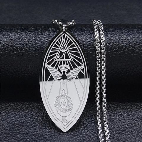 Collana Con Pendente In Acciaio Inossidabile Occhio Della Provvidenza Simbolo Religioso Oro Argento Gioielli Retrò Regalo