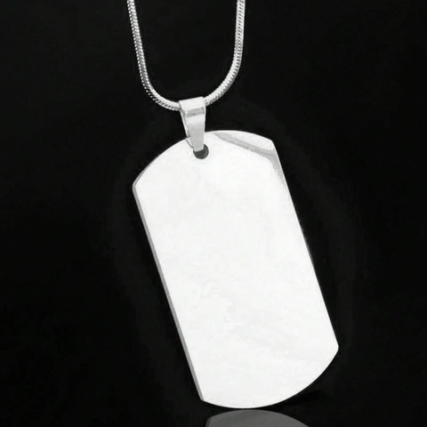 Collana Dog Tag in Acciaio Inossidabile Minimalista per Uomo Donna Ciondolo Identità Lucido Catena a Serpente Gioielli